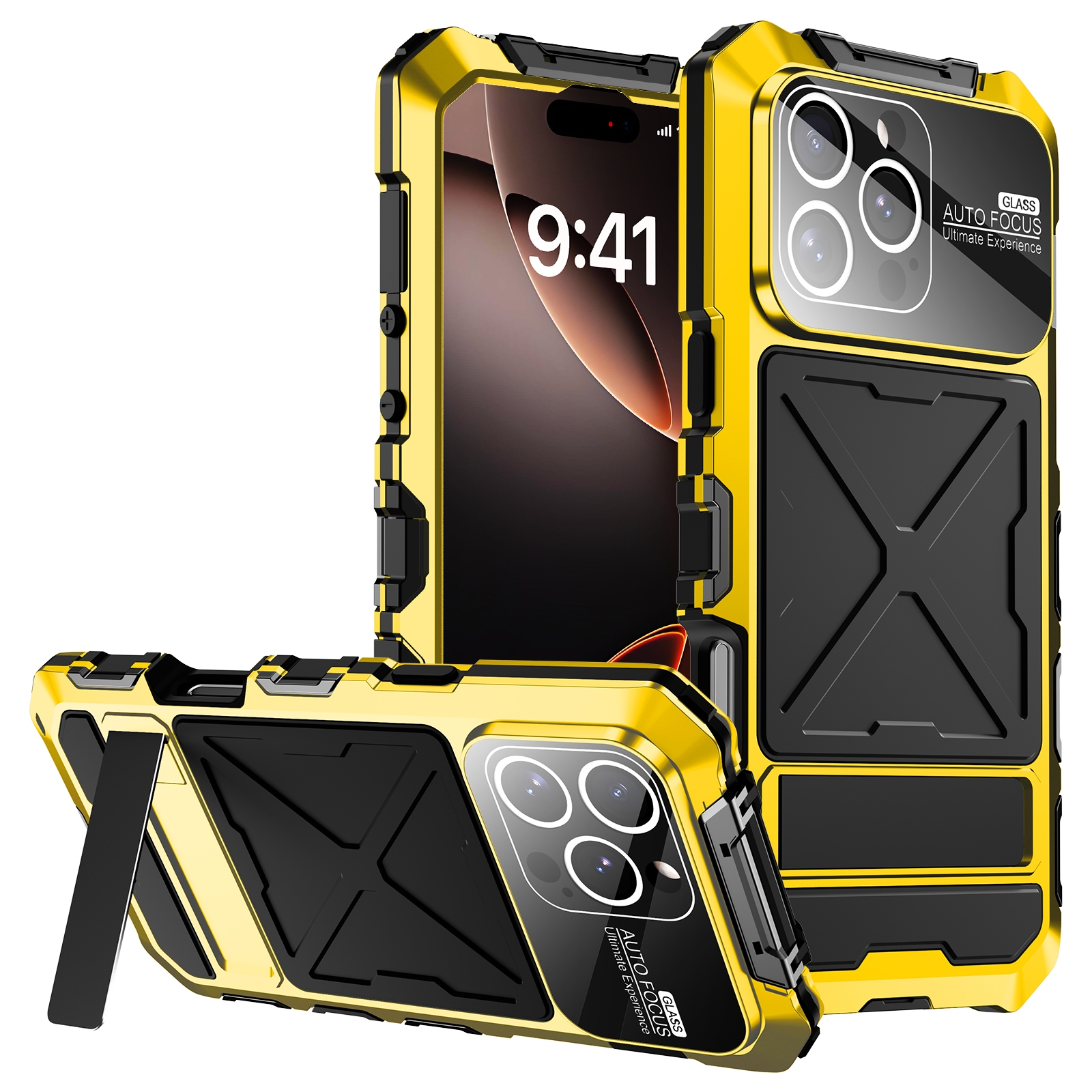 For iPhone 16 Pro Max R-JUST Life Waterproof Dustproof Shockproof Phone Case(Yellow) - Shopkiz.com