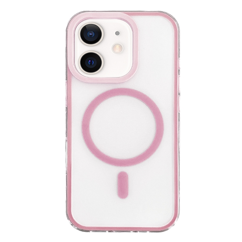 For iPhone 12 Frosted MagSafe PC Phone Case(Pink) - Shopkiz.com