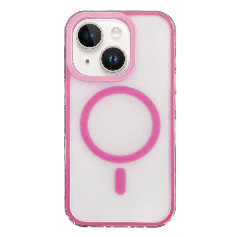 For iPhone 13 Frosted MagSafe PC Phone Case(Rose Red) - Shopkiz.com
