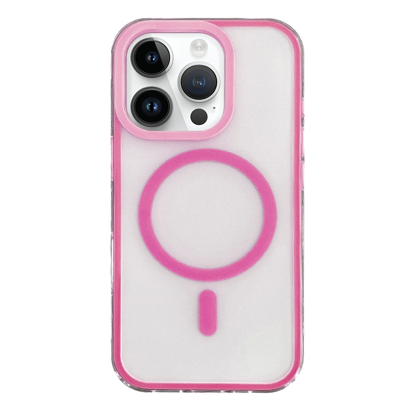 For iPhone 15 Pro Frosted MagSafe PC Phone Case(Rose Red) - Shopkiz.com