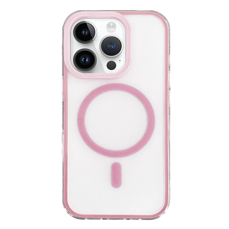 For iPhone 15 Pro Max Frosted MagSafe PC Phone Case(Pink) - Shopkiz.com