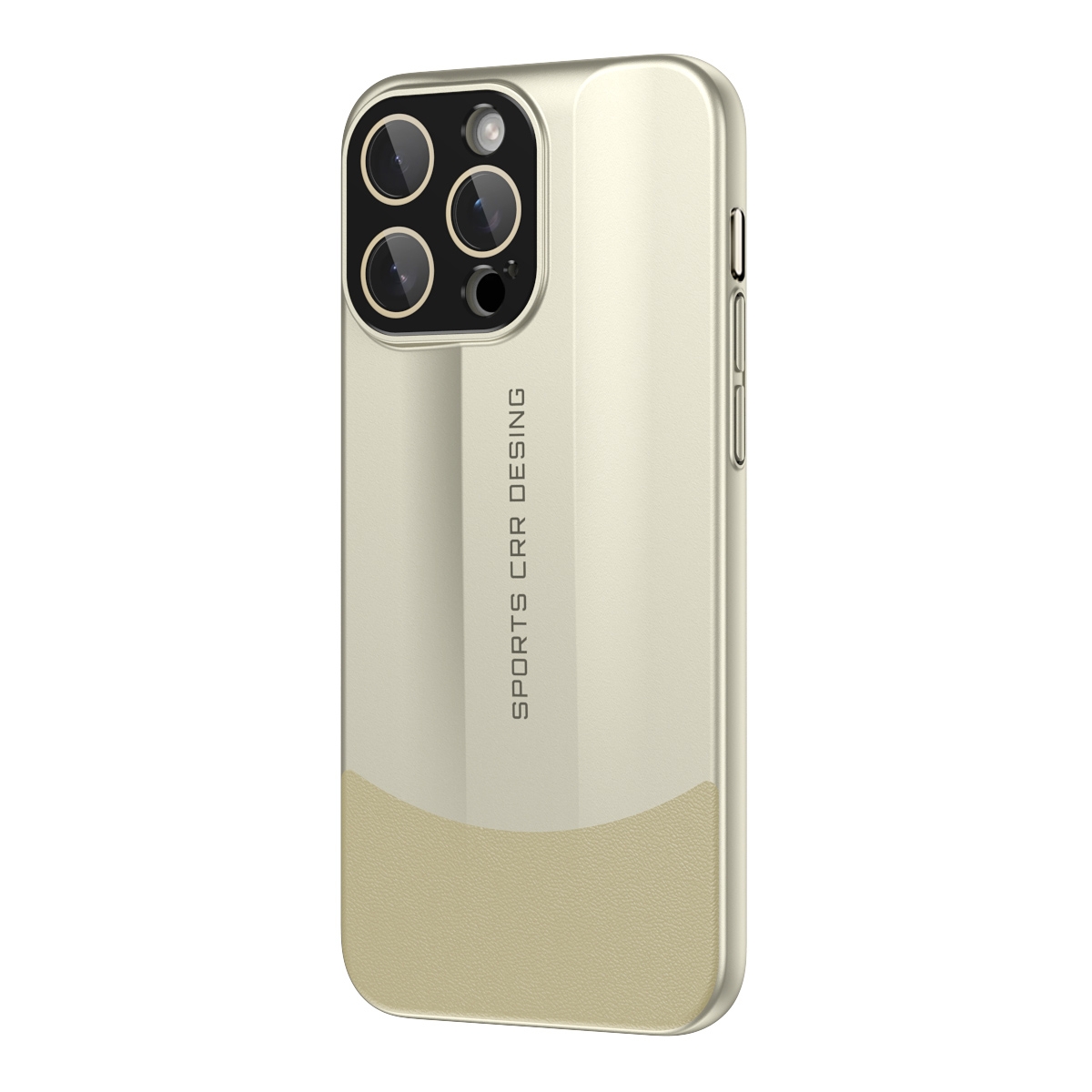 For iPhone 14 Pro Vegetarian Leather Series Skin Feel Full Coverage Phone Case(Gold) - Shopkiz.com