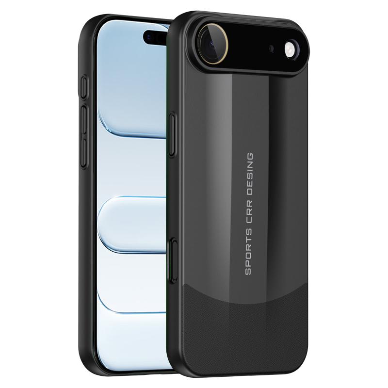 For iPhone Air Vegetarian Leather Series Skin Feel Full Coverage Phone Case(Black) - Shopkiz.com