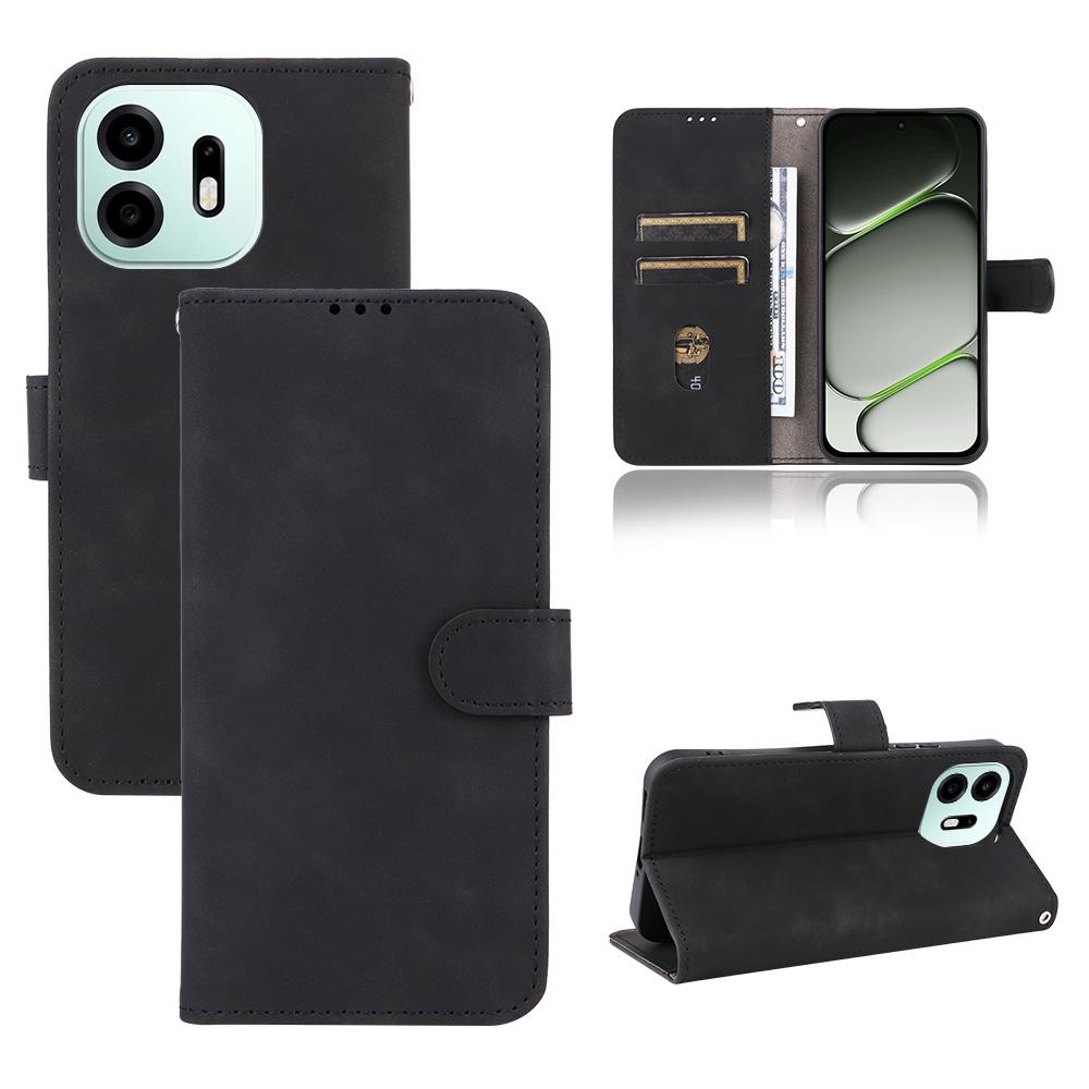 For OnePlus N6 4G Skin Feel Magnetic Flip Leather Phone Case(Black) - Shopkiz.com