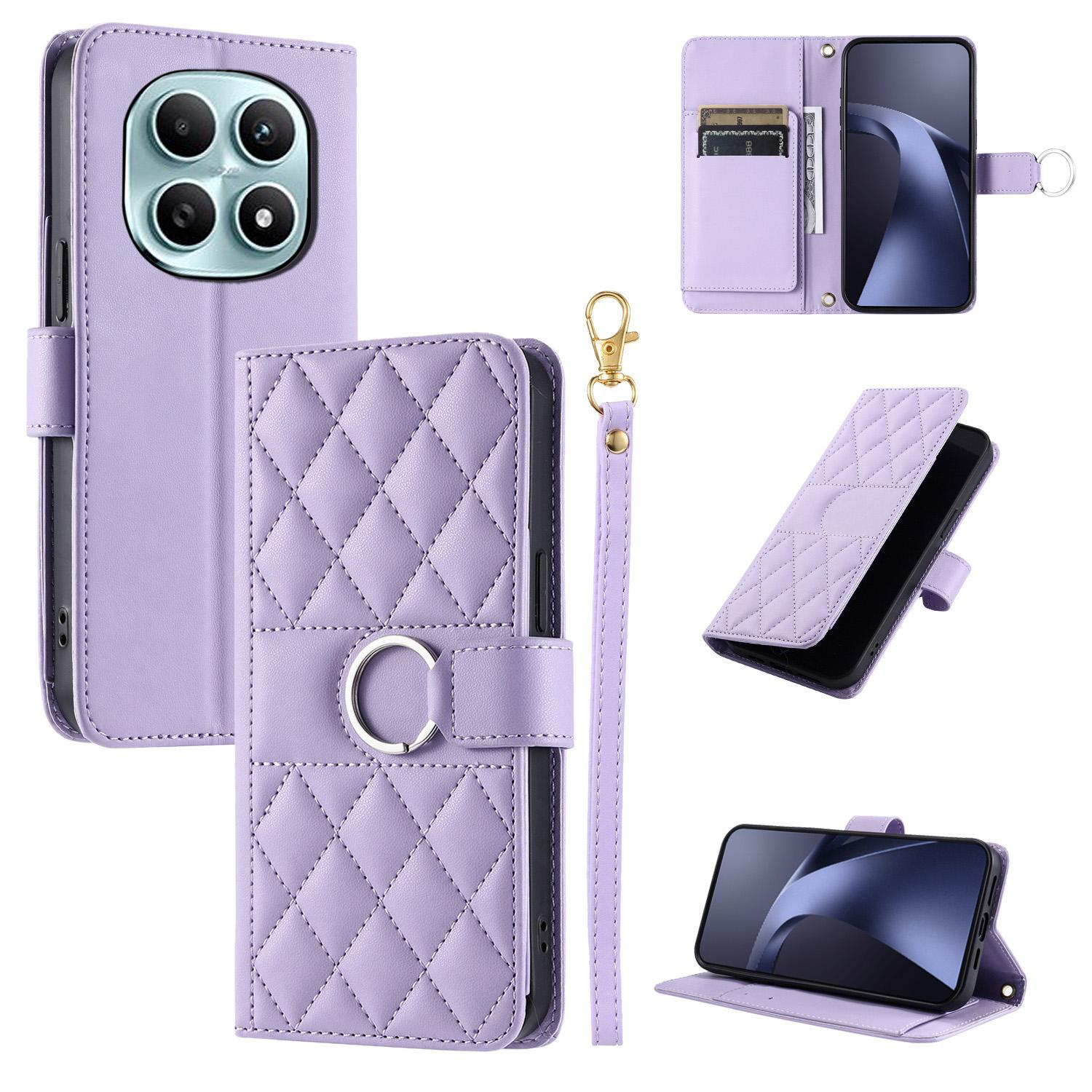 For Redmi Note 15 4G / 5G Global 164mm Ring Buckle Rhombic Leather Phone Case(Purple) - Shopkiz.com