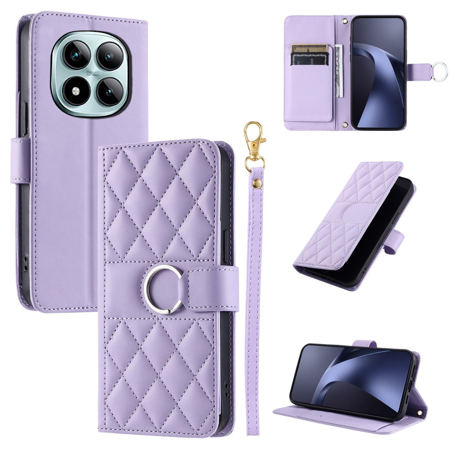 For Redmi Note 15 Pro 4G Global 163.2mm Ring Buckle Rhombic Leather Phone Case(Purple) - Shopkiz.com