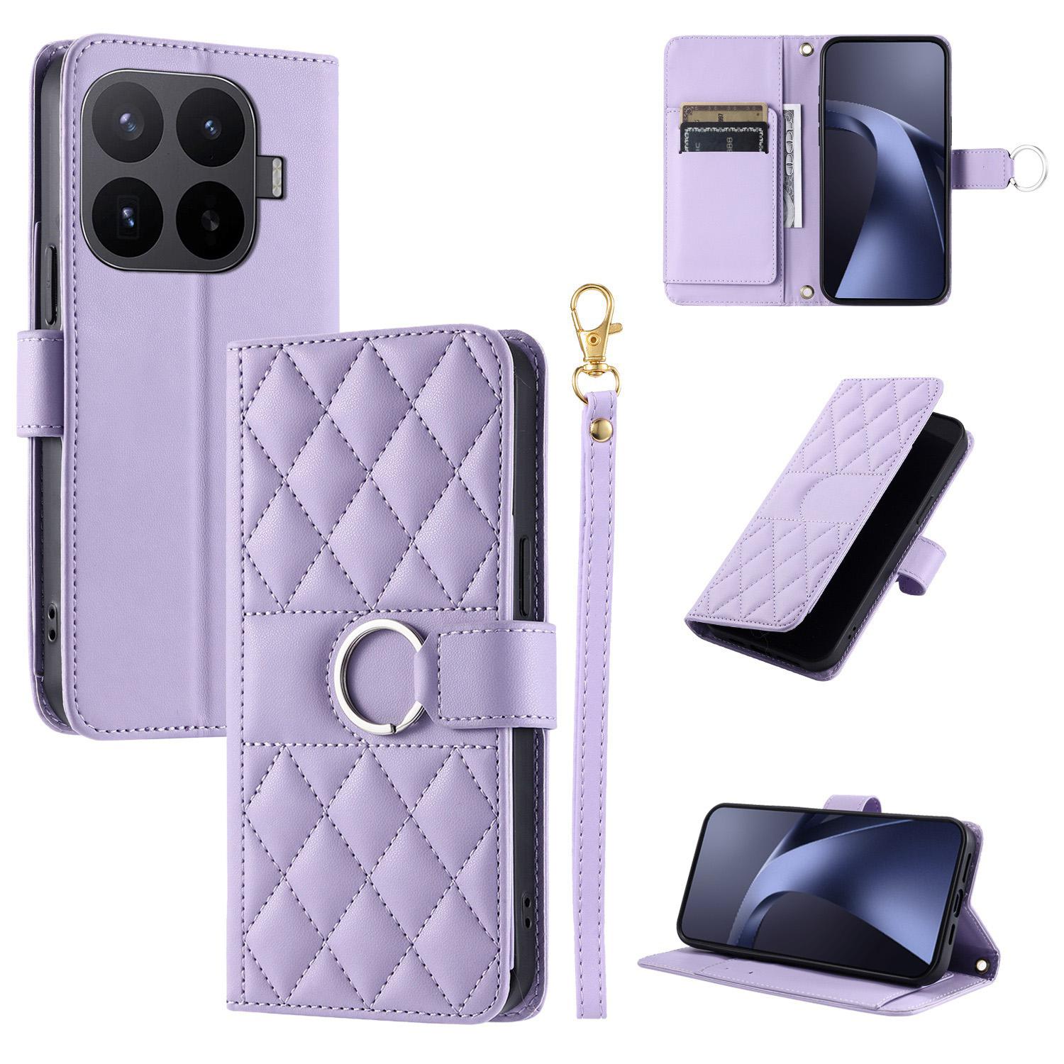 For Xiaomi 17T 5G Ring Buckle Rhombic Leather Phone Case(Purple) - Shopkiz.com