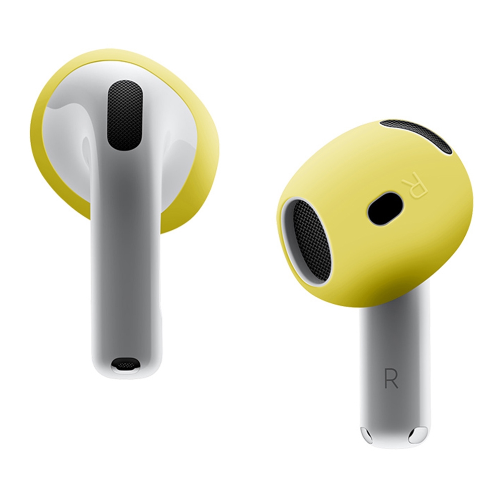 For AirPods 4 Ear Cap Soft Silicone Protective Case(Yellow) - Shopkiz.com