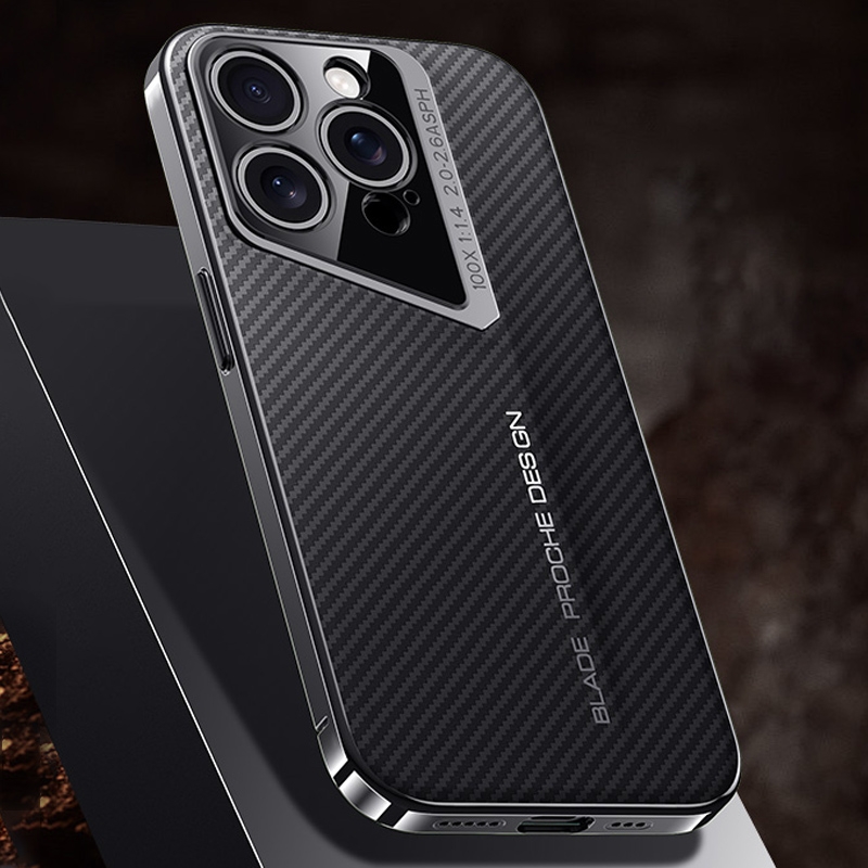 For iPhone 15 Pro Carbon Fiber Texture PC Phone Case(Black) - Shopkiz.com