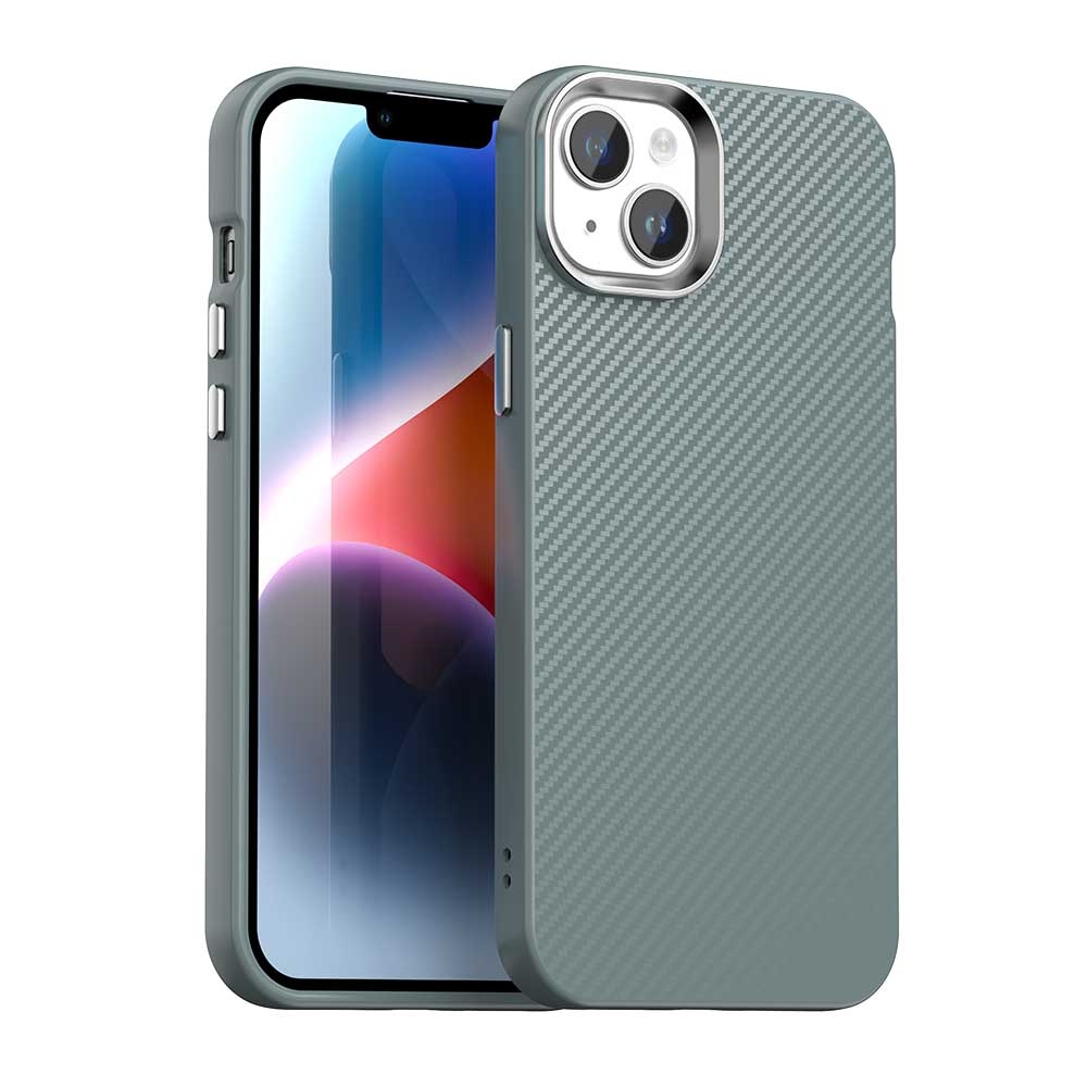 For iPhone 14 Carbon Fiber Series IMD Phone Case(Grey) - Shopkiz.com