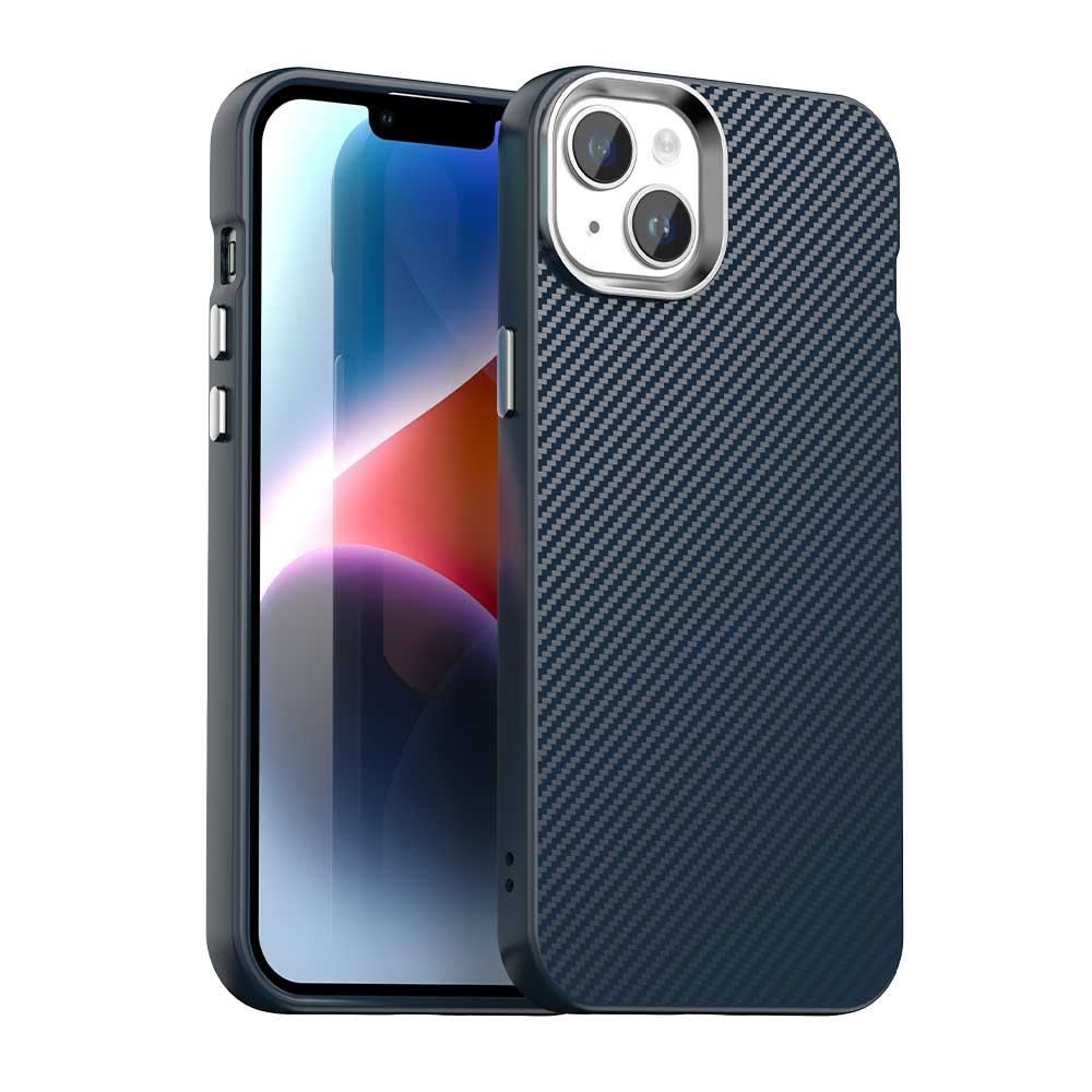 For iPhone 14 Carbon Fiber Series IMD Phone Case(Blue) - Shopkiz.com