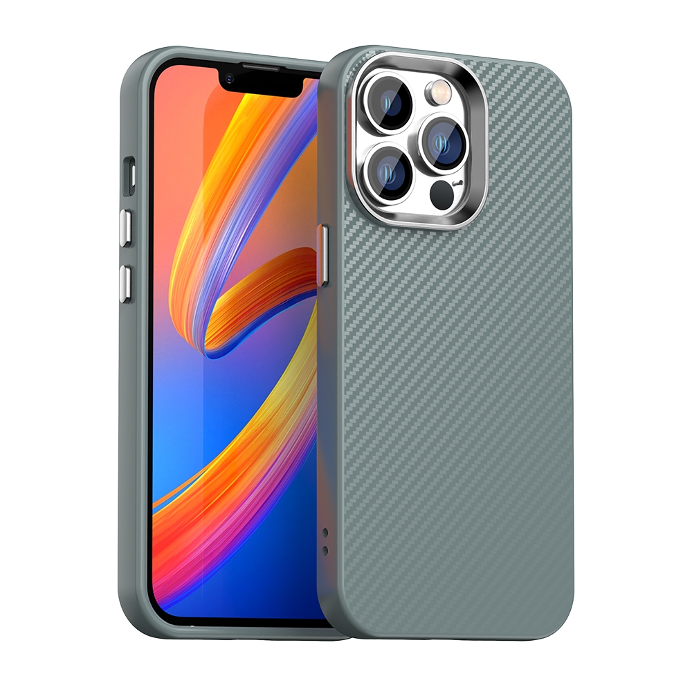 For iPhone 13 Pro Max Carbon Fiber Series IMD Phone Case(Grey) - Shopkiz.com