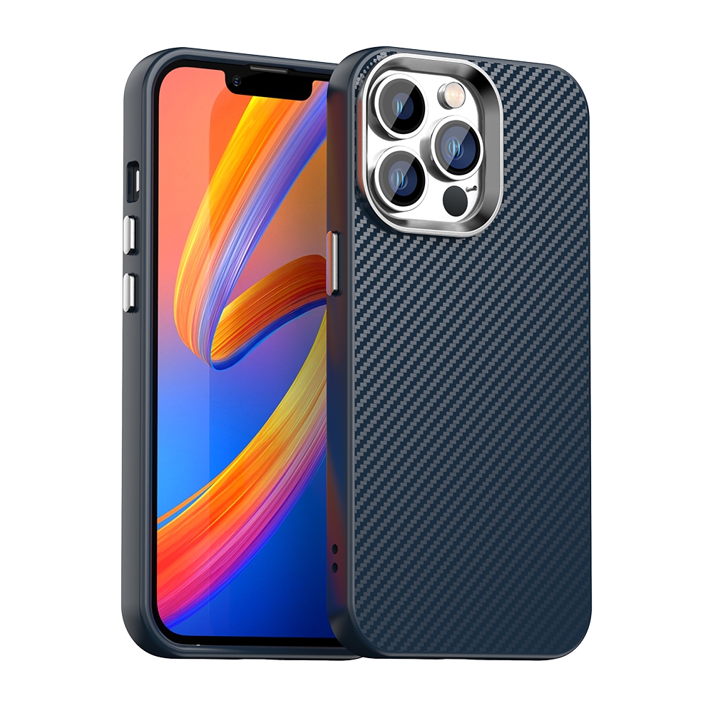 For iPhone 13 Pro Max Carbon Fiber Series IMD Phone Case(Blue) - Shopkiz.com