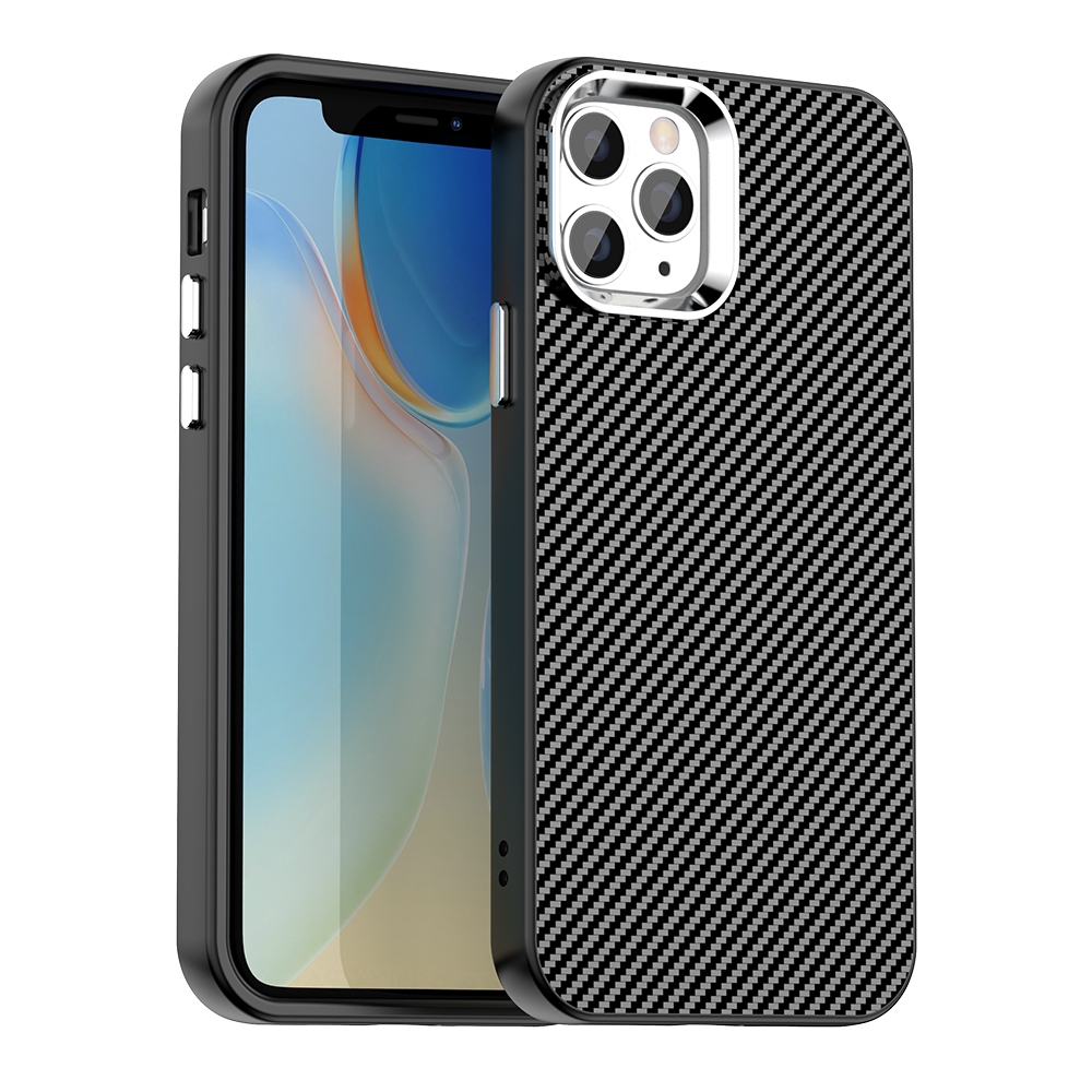 For iPhone 11 Pro Max Carbon Fiber Series IMD Phone Case(Black) - Shopkiz.com