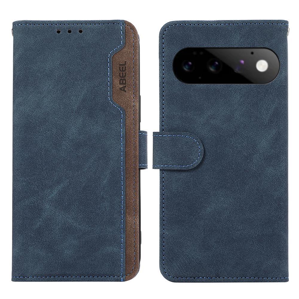 For Google Pixel 11 ABEEL Color Block Magnetic RFID Leather Phone Case(Blue-Brown) - Shopkiz.com
