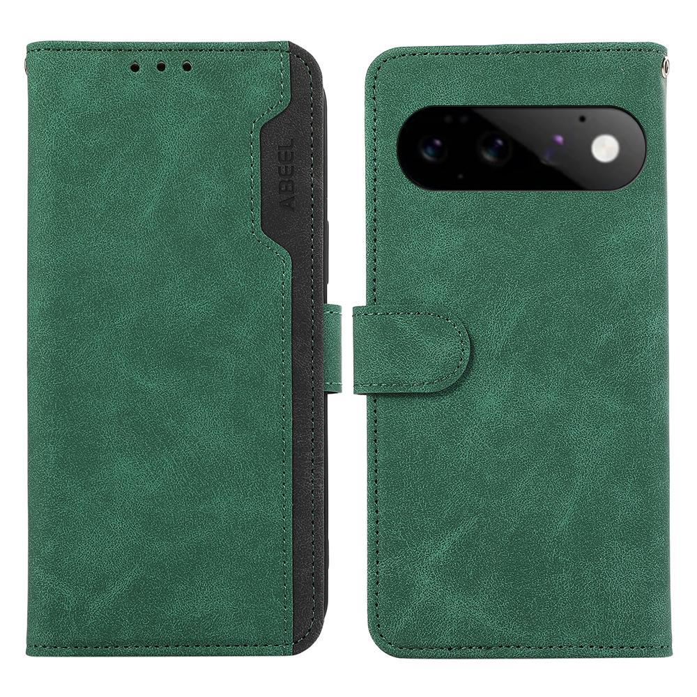 For Google Pixel 11 ABEEL Color Block Magnetic RFID Leather Phone Case(Green-Black) - Shopkiz.com