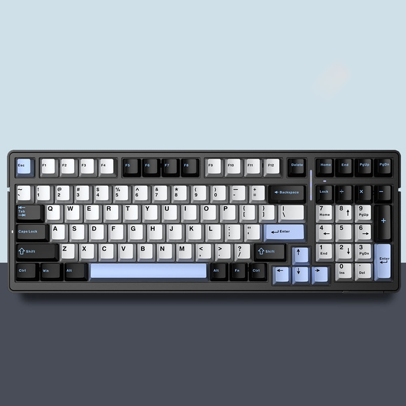 AULA F99 99 Keys Wired/2.4G/Bluetooth Three Model Customized RGB Mechanical Keyboard(Black White Blue) - Shopkiz.com