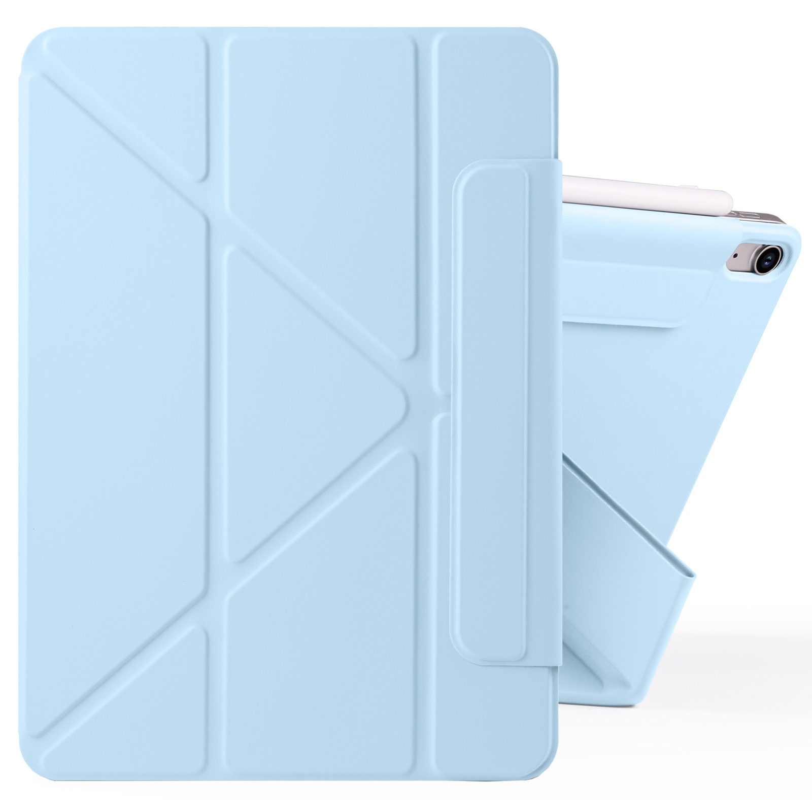 For iPad Air 13 2026 / 2025 / 2024 Fixed Buckle Magnetic Deformation Leather Tablet Case(Ice Blue) - Shopkiz.com