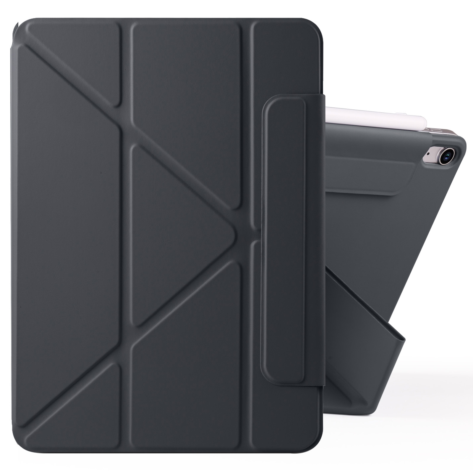 For iPad Air 13 2026 / 2025 / 2024 Fixed Buckle Magnetic Deformation Leather Tablet Case(Black) - Shopkiz.com