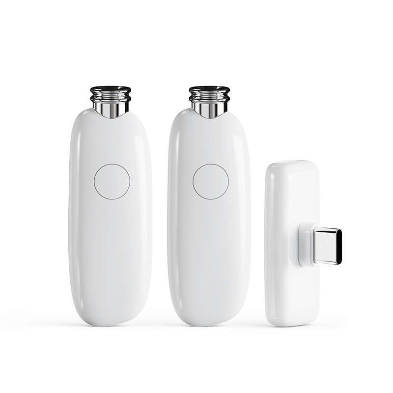 FUNSNAP M2 1 TX + 2 RX Digital Noise Reduction Wireless Microphone Mic Tok, Version:Type-C(White) - Shopkiz.com