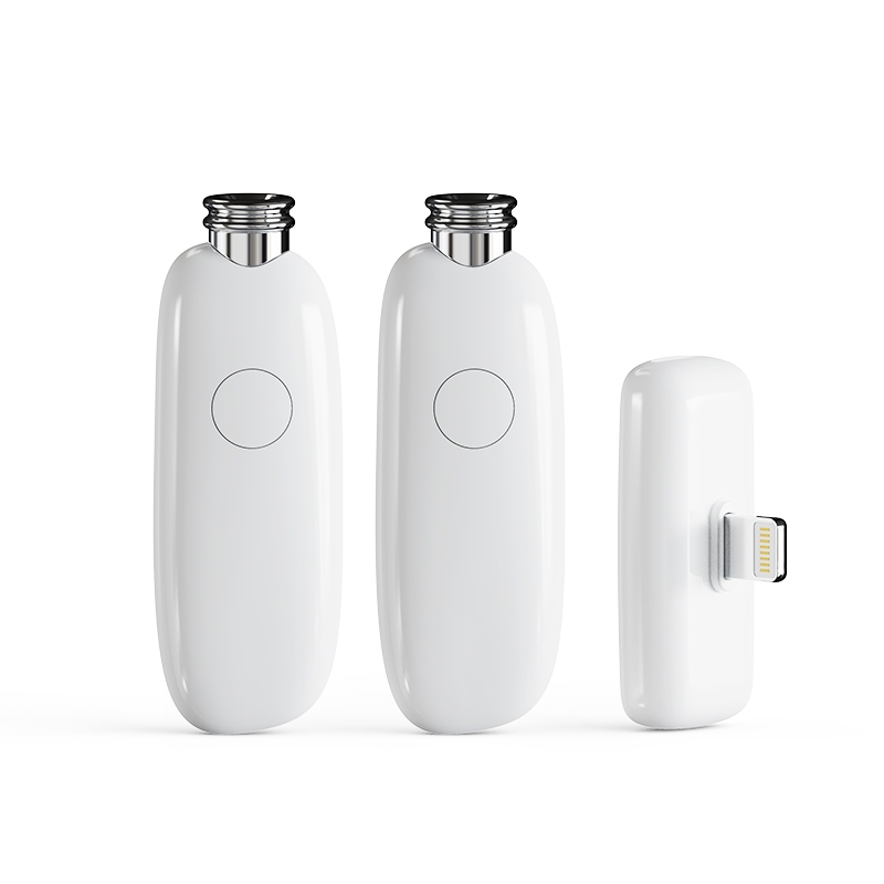 FUNSNAP M2 1 TX + 2 RX Digital Noise Reduction Wireless Microphone Mic Tok, Version:8 Pin(White) - Shopkiz.com