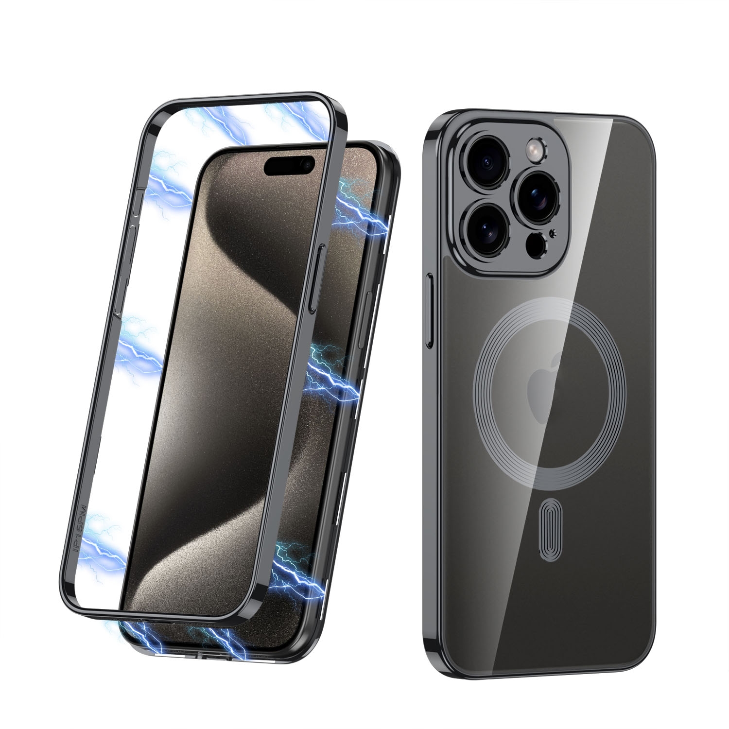 For iPhone 15 Pro Max GKK Phantom MagSafe Phone Case(Balck) - Shopkiz.com