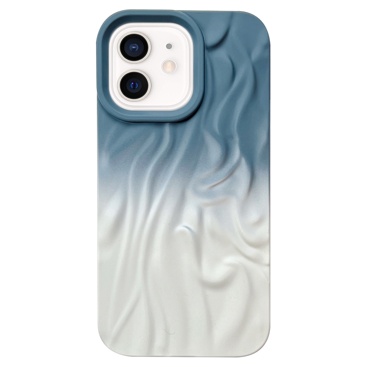 For iPhone 11 Wrinkle Gradient Skin-feel Frosted TPU Phone Case(Blue White) - Shopkiz.com