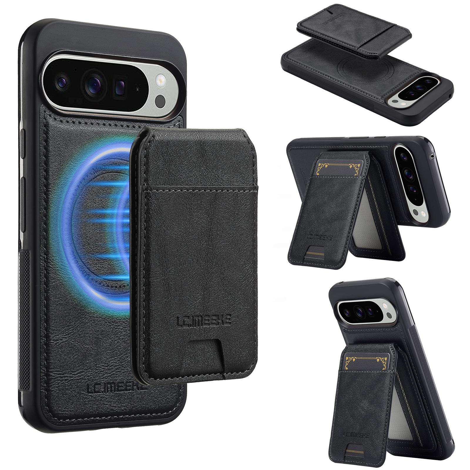 For Google Pixel 11 Pro XL LC.IMEEKE L3 Series Detachable RFID Card Bag Magsafe Phone Case(Black) - Shopkiz.com