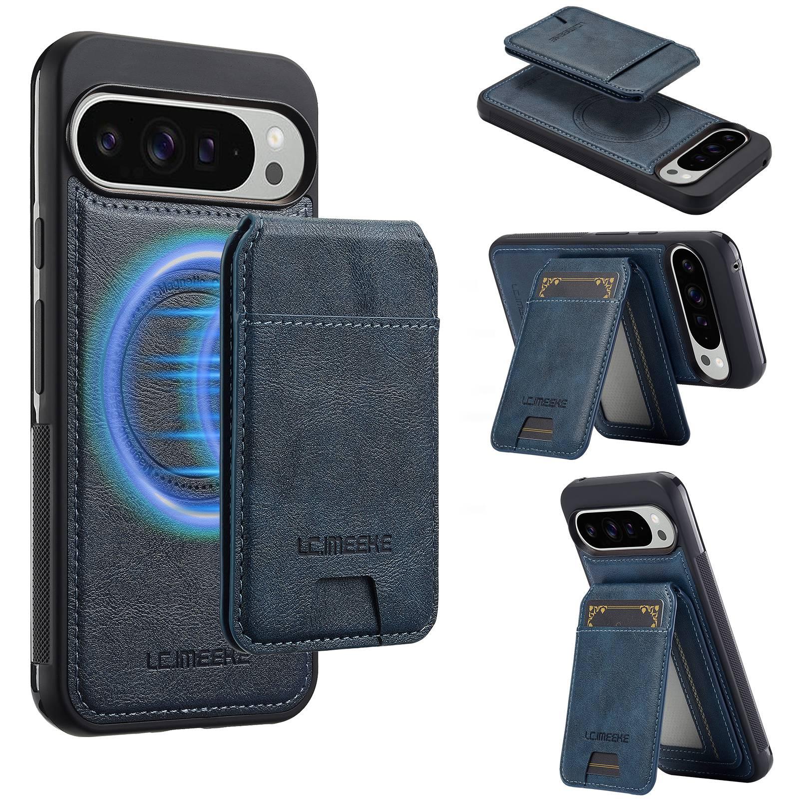 For Google Pixel 11 Pro XL LC.IMEEKE L3 Series Detachable RFID Card Bag Magsafe Phone Case(Blue) - Shopkiz.com