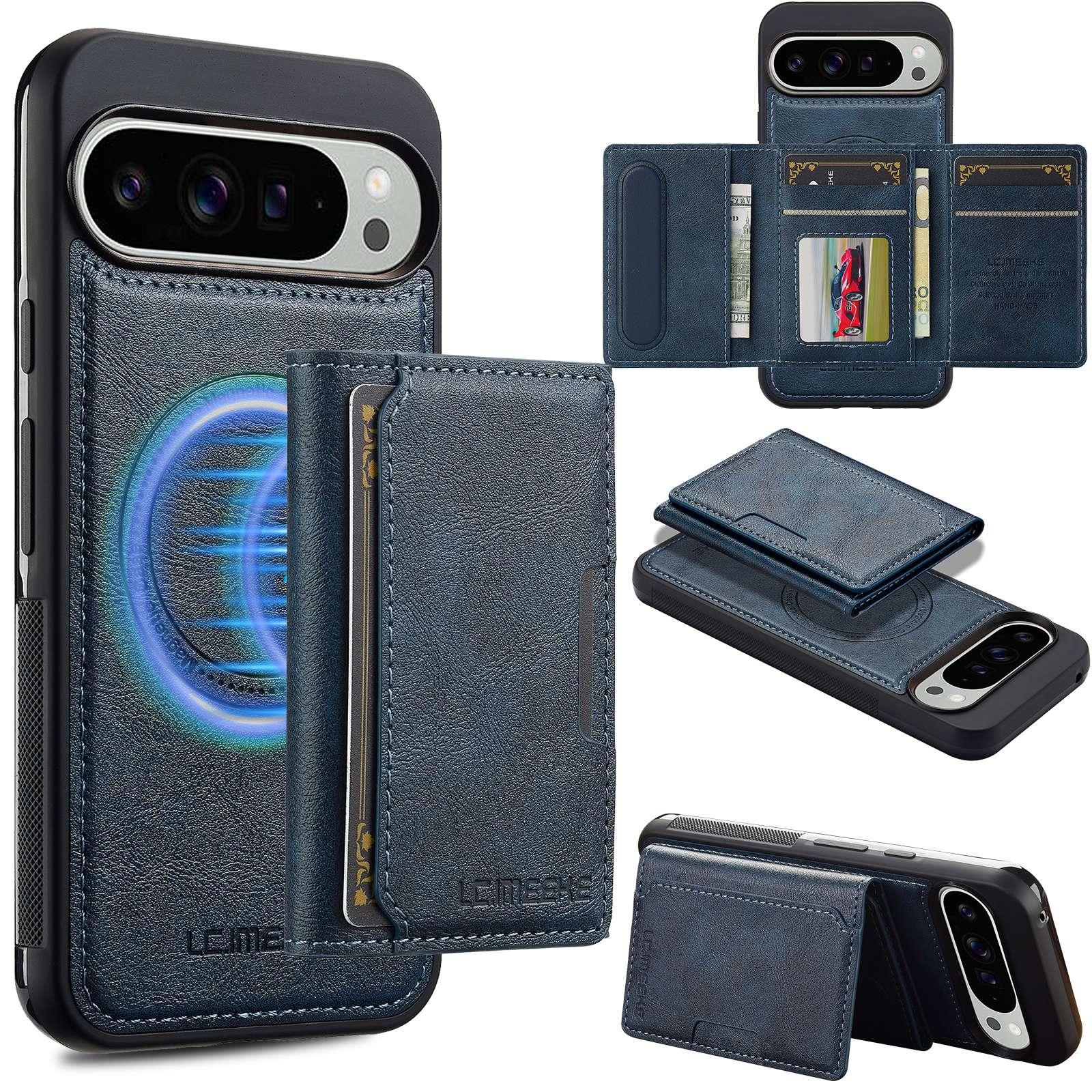 For Google Pixel 11 Pro XL LC.IMEEKE L5 Series Detachable RFID Card Bag Magsafe Phone Case(Blue) - Shopkiz.com