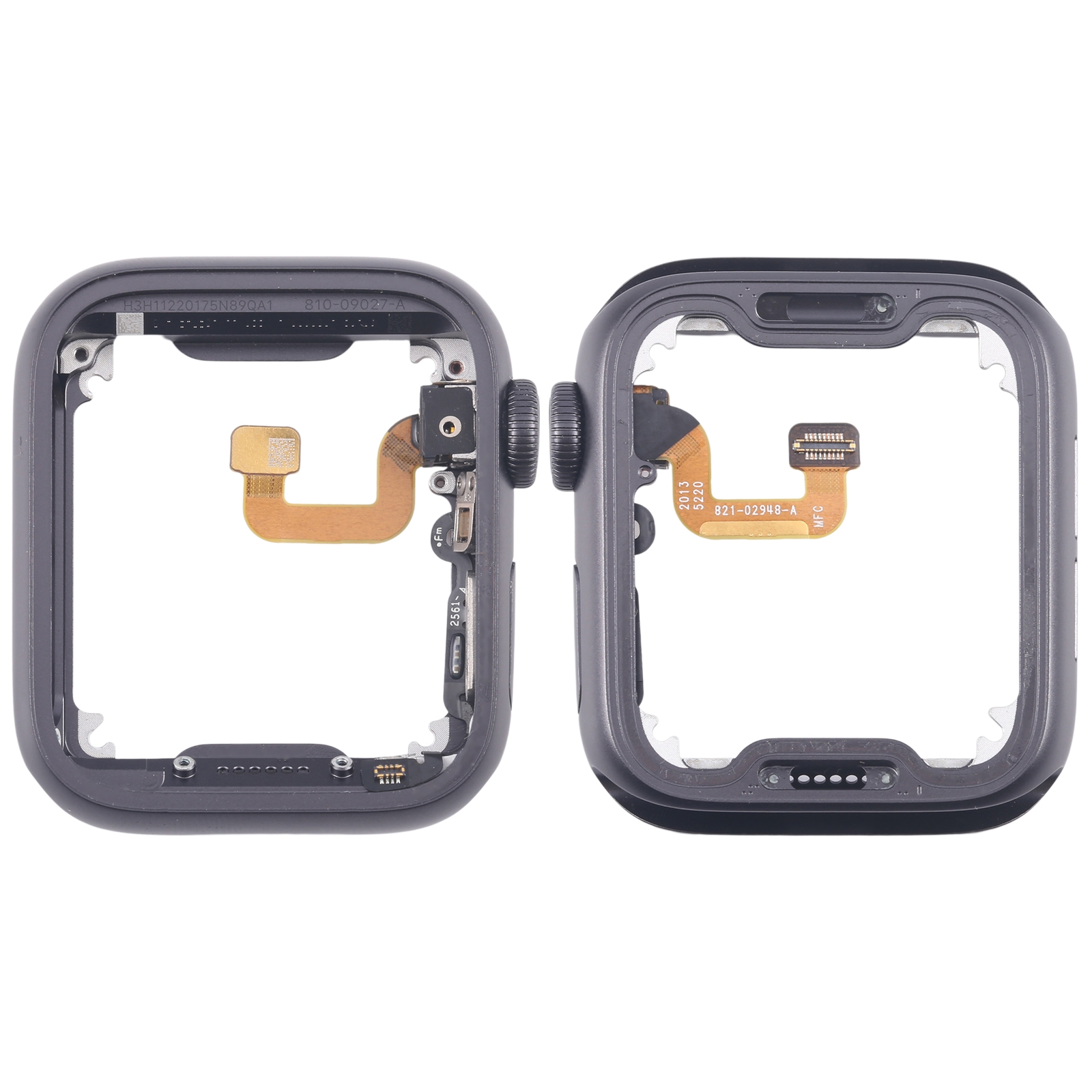 For Apple Watch Series 6 44MM GPS Aluminium Alloy Middle Frame Bezel Plate with Crown Spin Axis Flex Cable(Grey) - Shopkiz.com