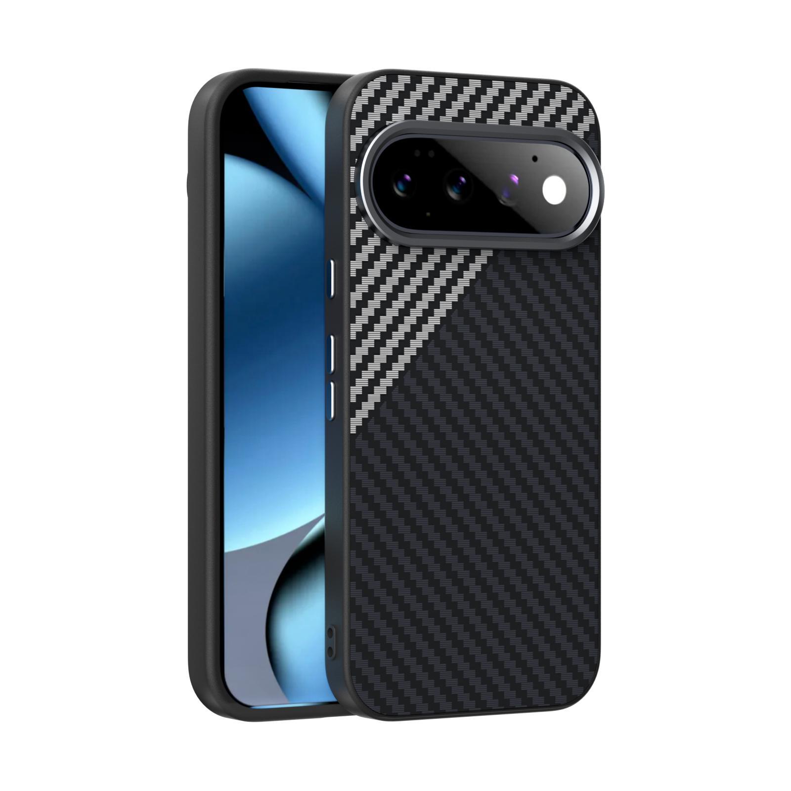 For Google Pixel 11 ABEEL C Carbon Fiber Series 6D Micro Relief MagSafe Phone Case(Black Grey) - Shopkiz.com