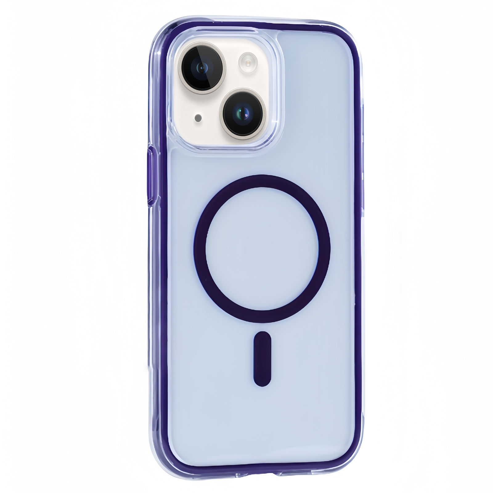 For iPhone 15 Plus / 14 Plus Vacuum Airbag Y2 Series Transparent MagSafe Magnetic Phone Case(Purple) - Shopkiz.com