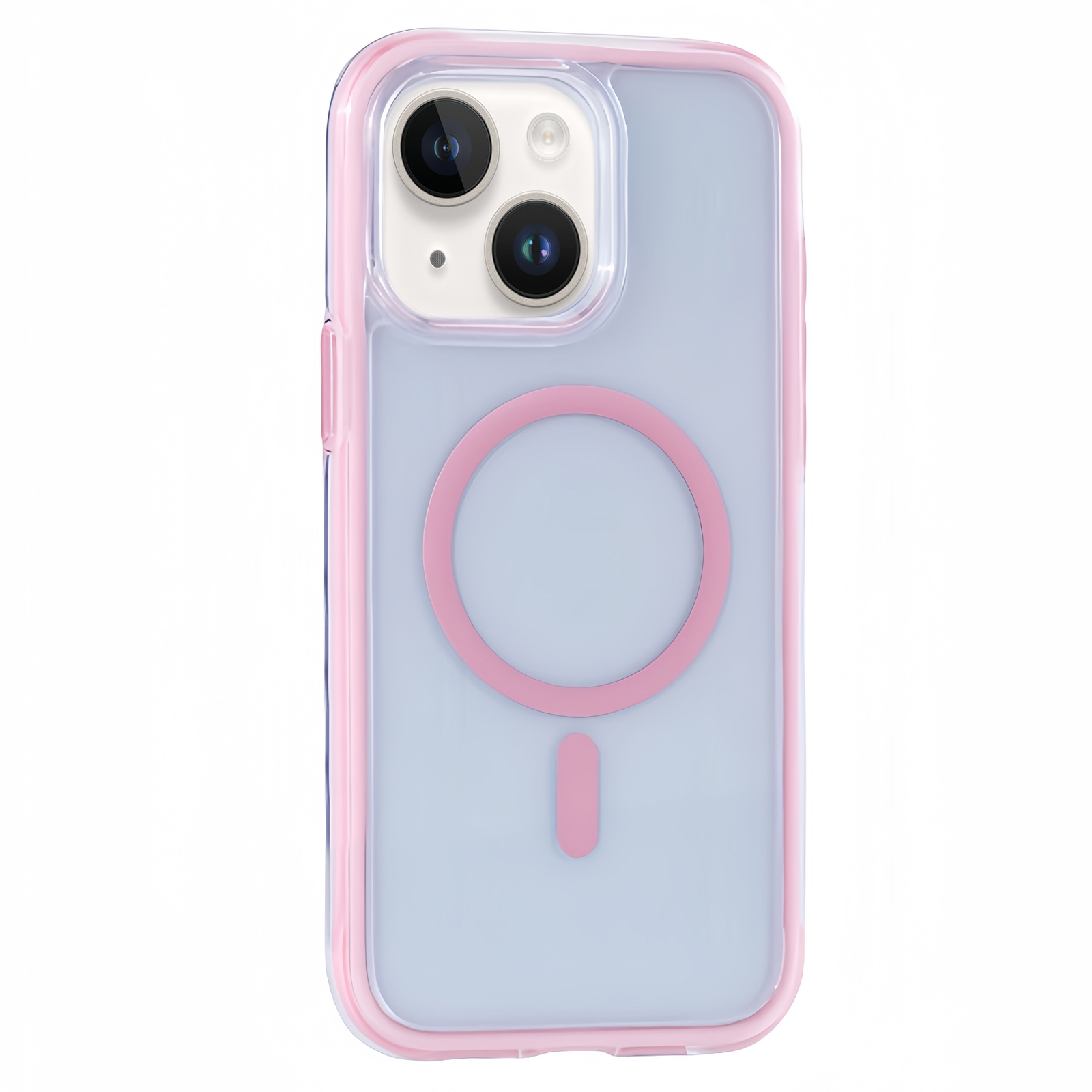 For iPhone 15 Vacuum Airbag Y2 Series Transparent MagSafe Magnetic Phone Case(Pink) - Shopkiz.com