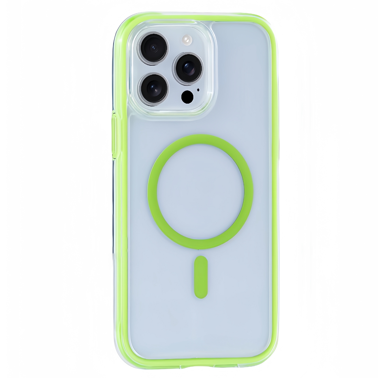 For iPhone 14 Pro Vacuum Airbag Y2 Series Transparent MagSafe Magnetic Phone Case(Fluorescent Green) - Shopkiz.com