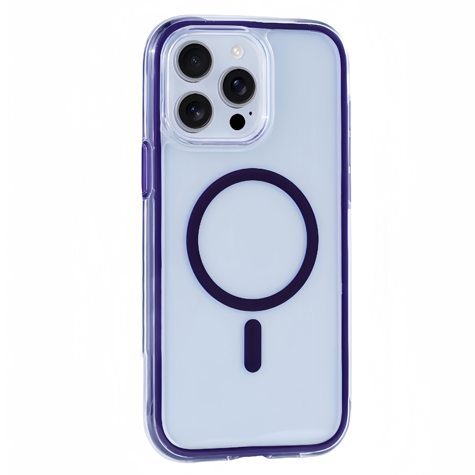 For iPhone 14 Pro Vacuum Airbag Y2 Series Transparent MagSafe Magnetic Phone Case(Purple) - Shopkiz.com