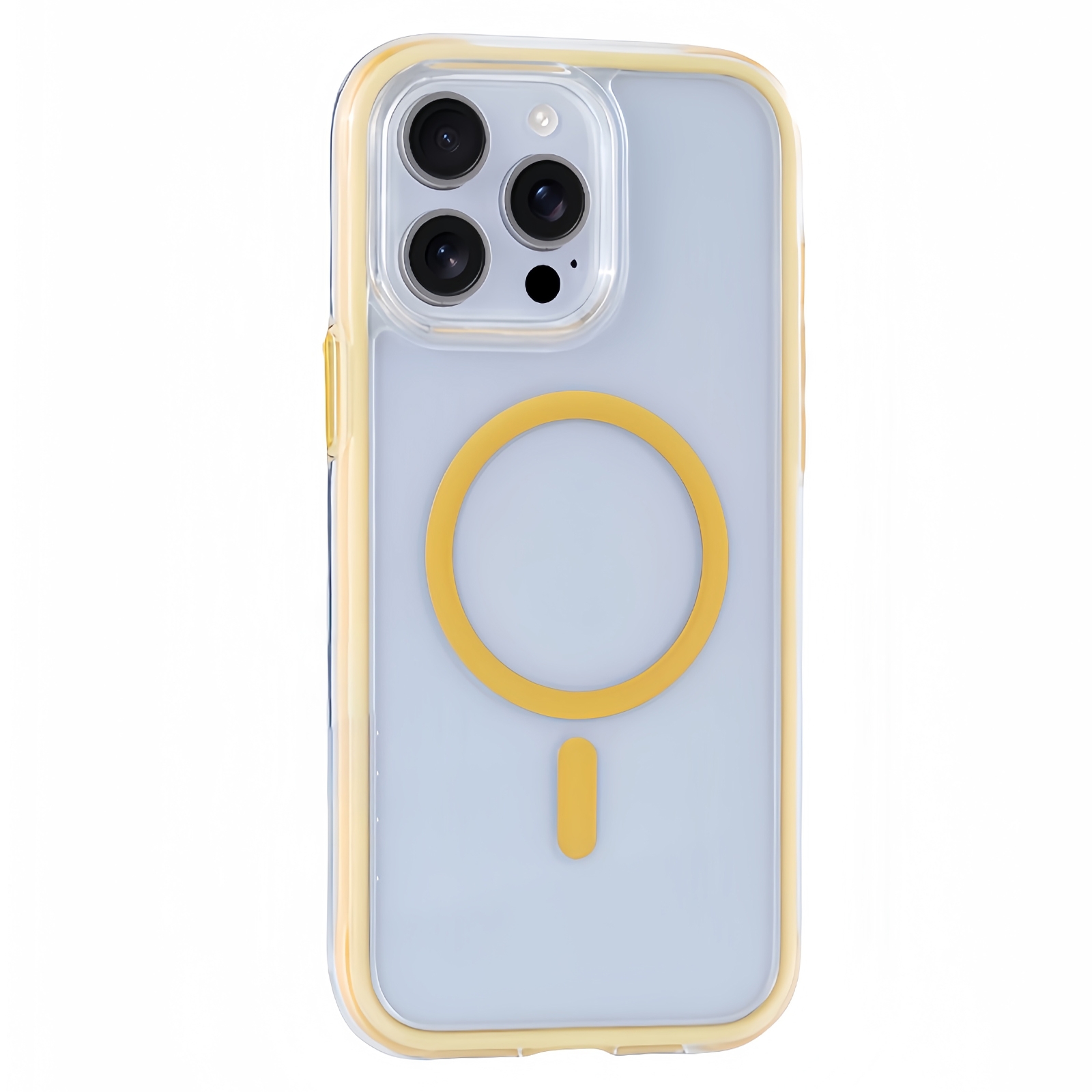 For iPhone 14 Pro Vacuum Airbag Y2 Series Transparent MagSafe Magnetic Phone Case(Yellow) - Shopkiz.com