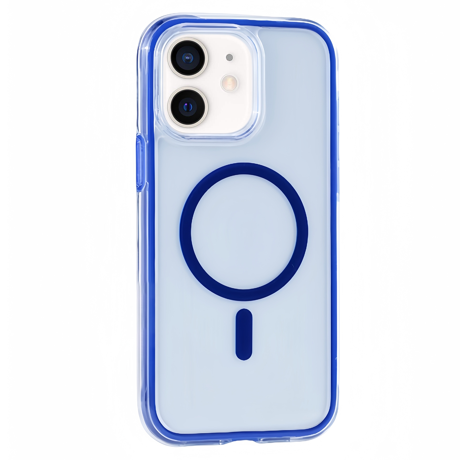 For iPhone 12 / 12 Pro Vacuum Airbag Y2 Series Transparent MagSafe Magnetic Phone Case(Navy Blue) - Shopkiz.com