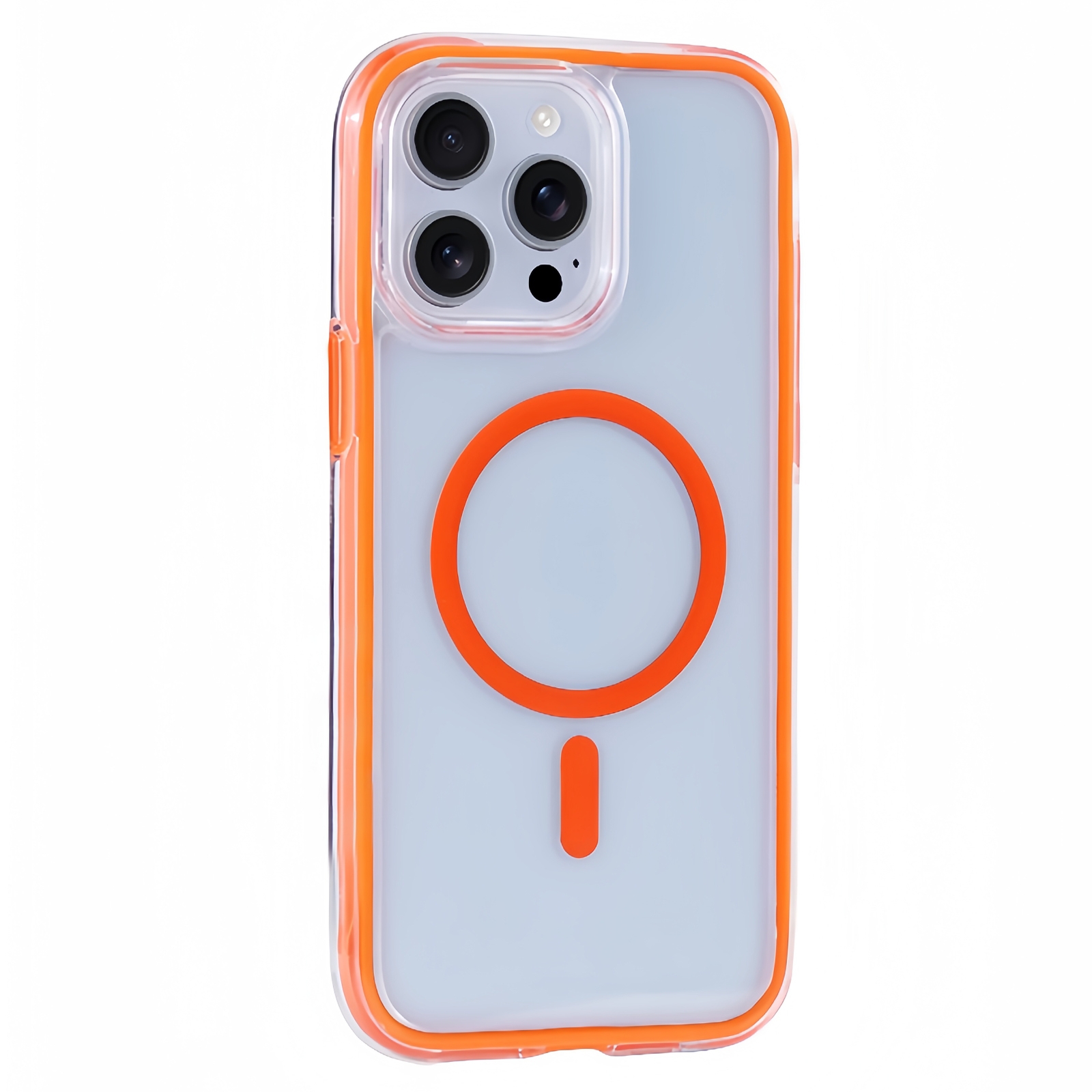 For iPhone 12 Pro Max Vacuum Airbag Y2 Series Transparent MagSafe Magnetic Phone Case(Orange) - Shopkiz.com