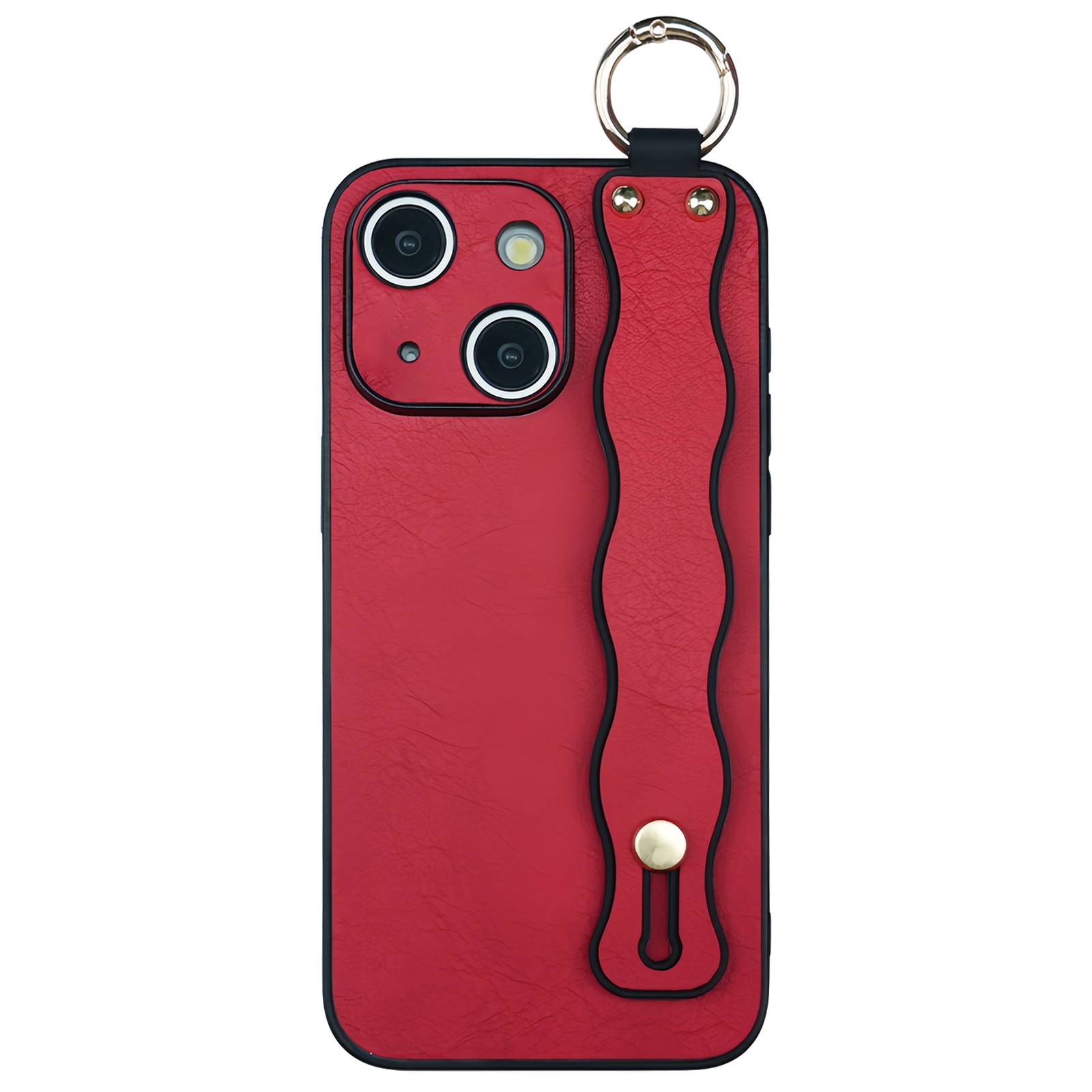 For iPhone 14 Wavy Wristband Bracket TPU Phone Case(Red) - Shopkiz.com