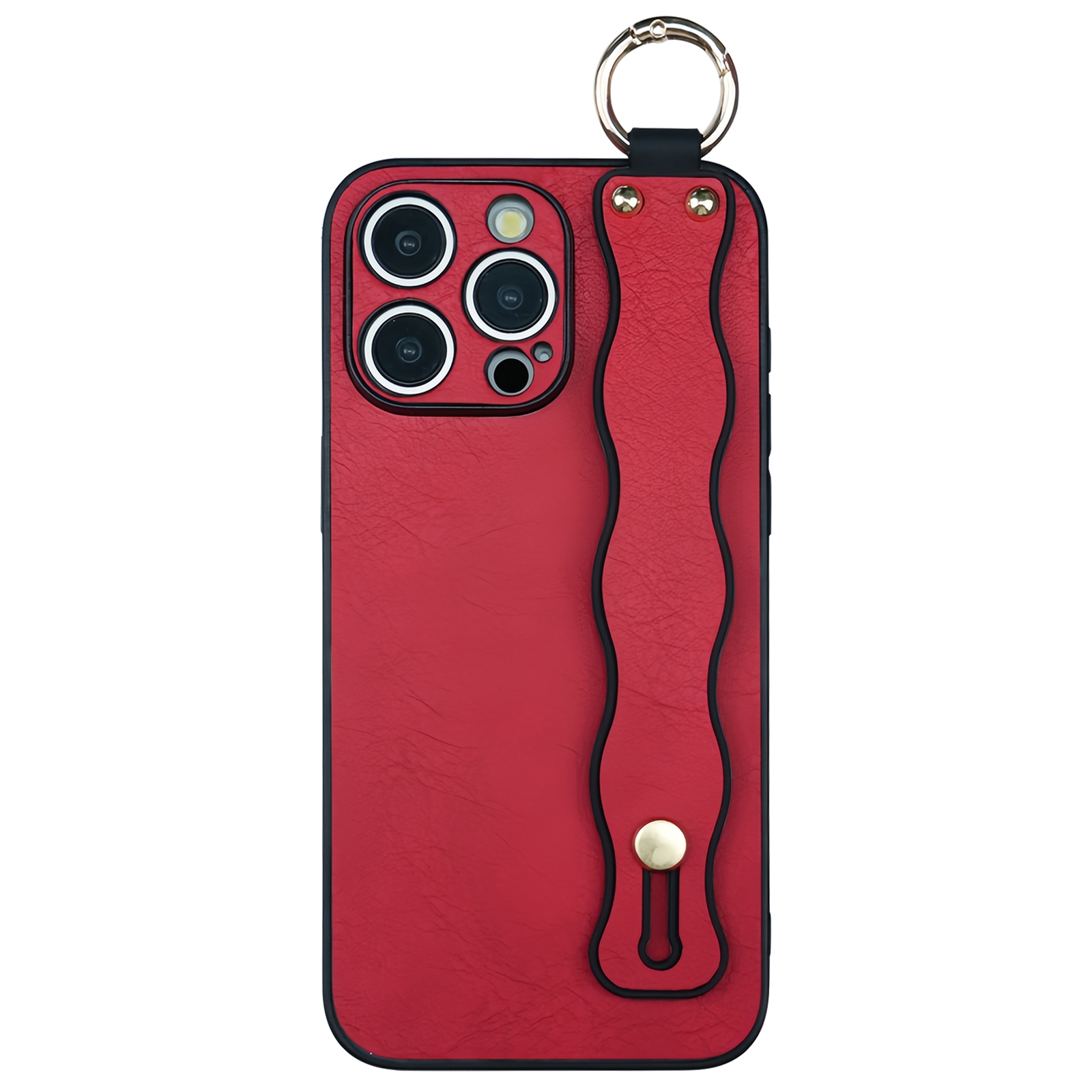 For iPhone 13 Pro Wavy Wristband Bracket TPU Phone Case(Red) - Shopkiz.com