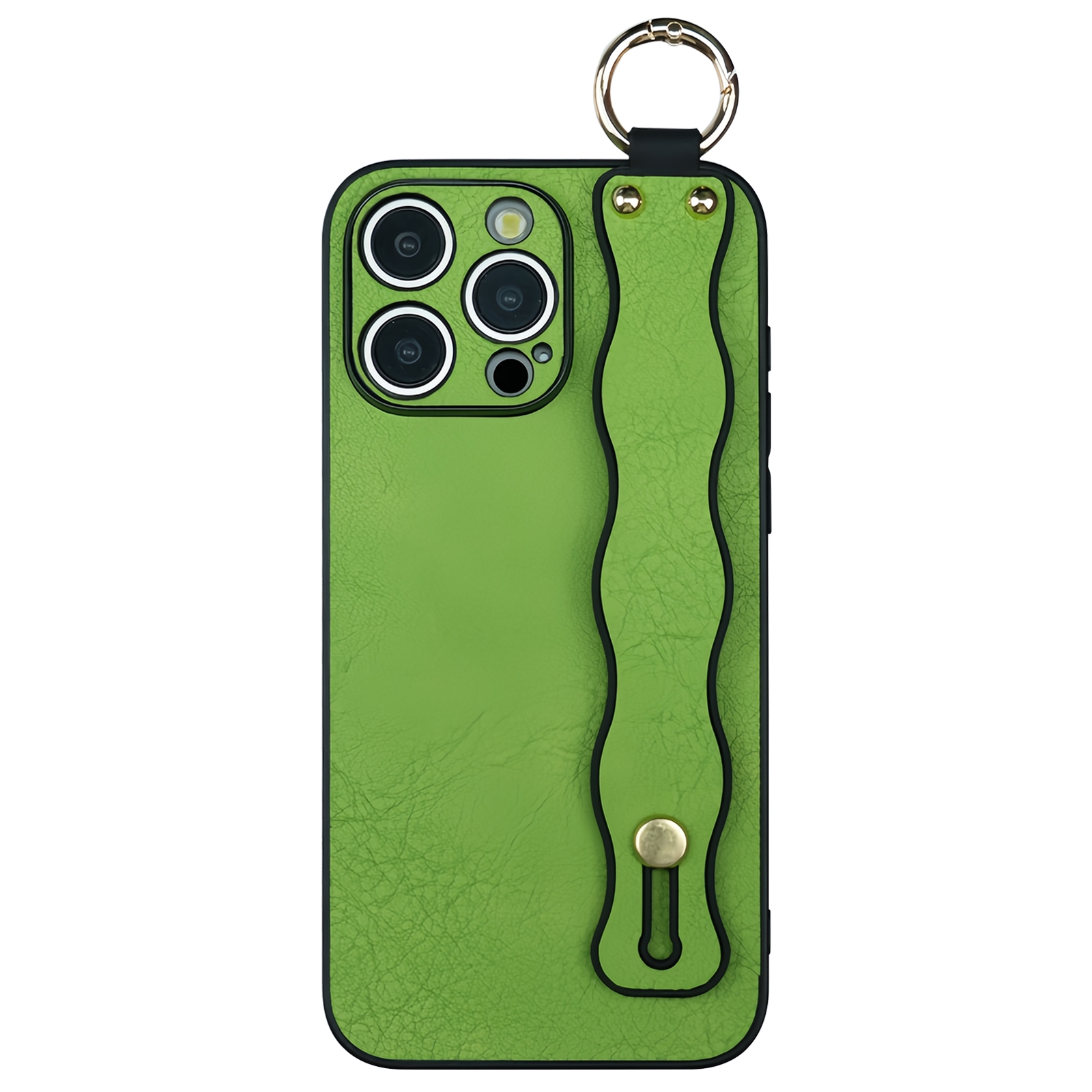 For iPhone 12 Pro Max Wavy Wristband Bracket TPU Phone Case(Green) - Shopkiz.com