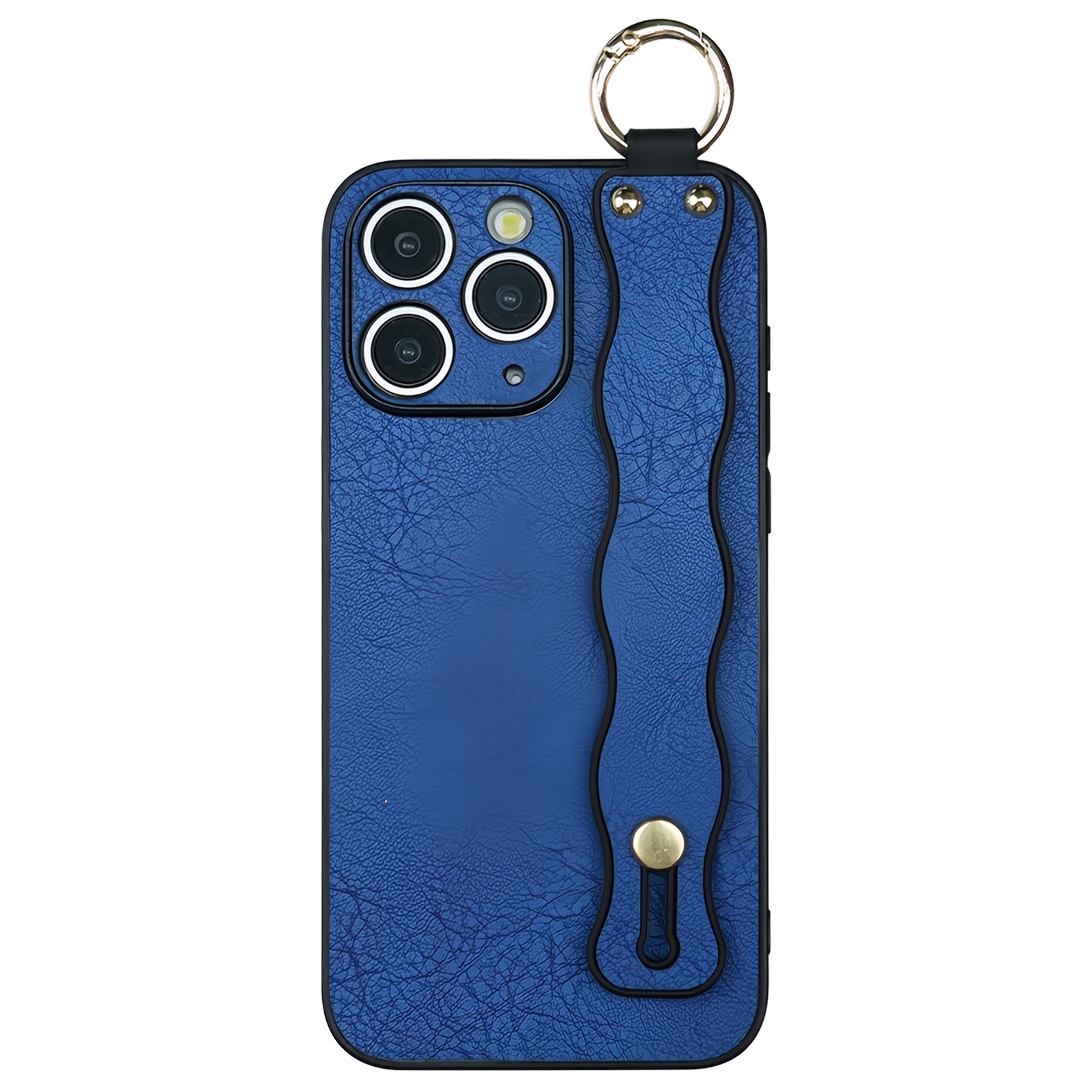 For iPhone 11 Pro Wavy Wristband Bracket TPU Phone Case(Blue) - Shopkiz.com