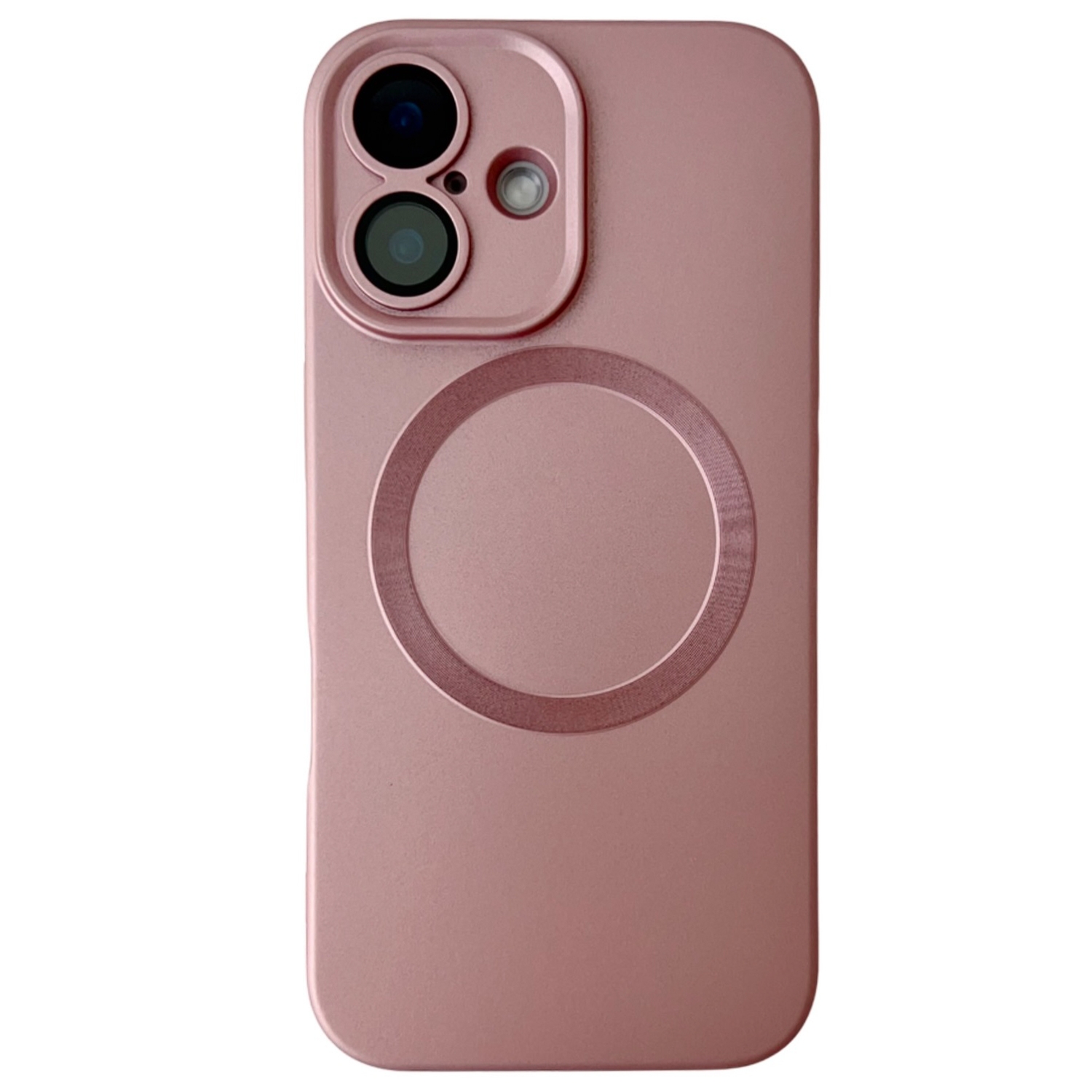 For iPhone 16 Plus Metallic Paint CD Texture MagSafe TPU Phone Case(Pink) - Shopkiz.com