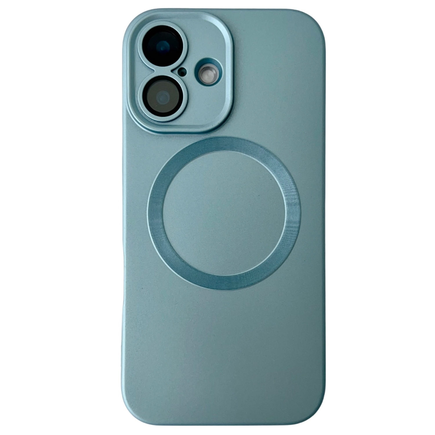 For iPhone 16 Metallic Paint CD Texture MagSafe TPU Phone Case(Sierra Blue) - Shopkiz.com