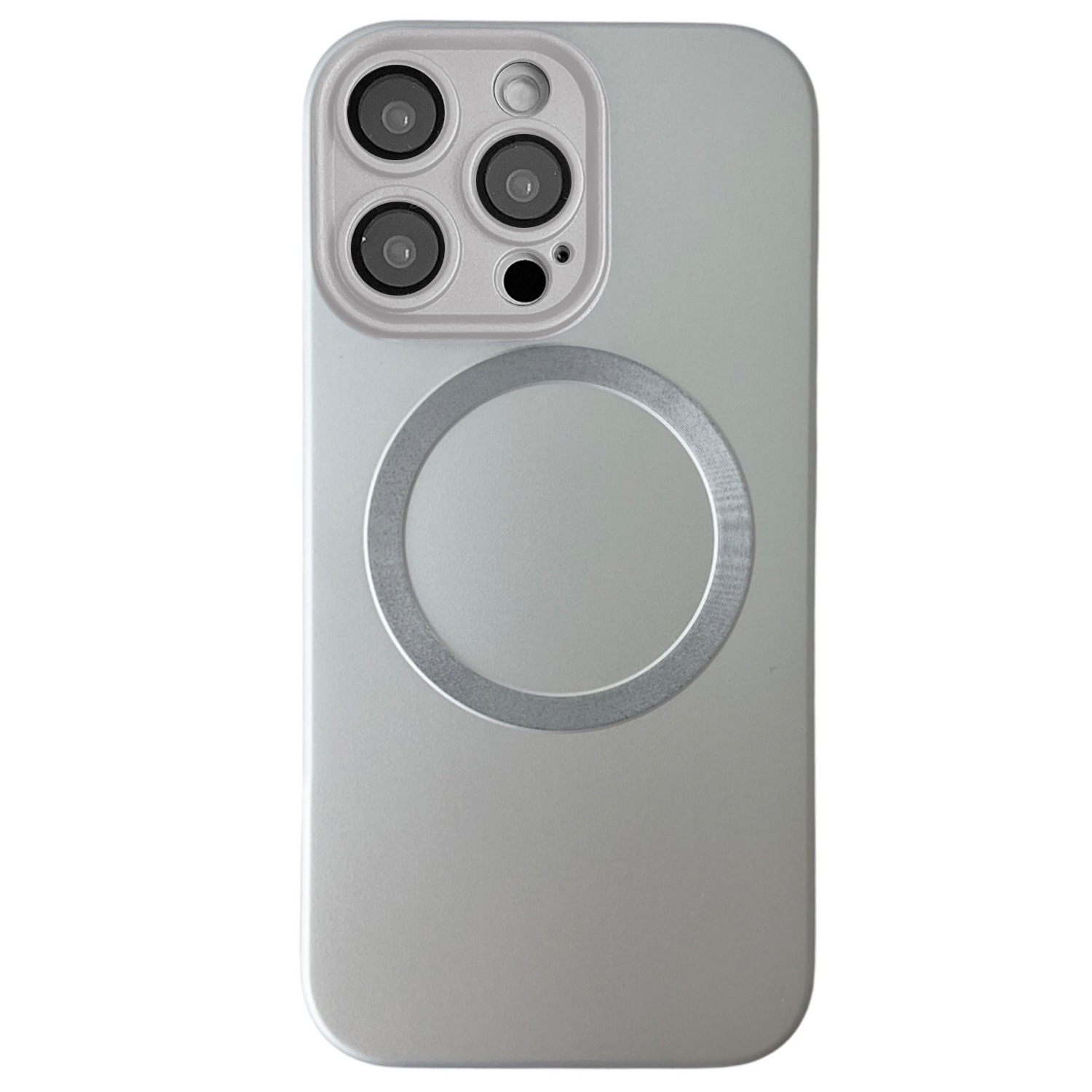 For iPhone 15 Pro Metallic Paint CD Texture MagSafe TPU Phone Case(Silver) - Shopkiz.com