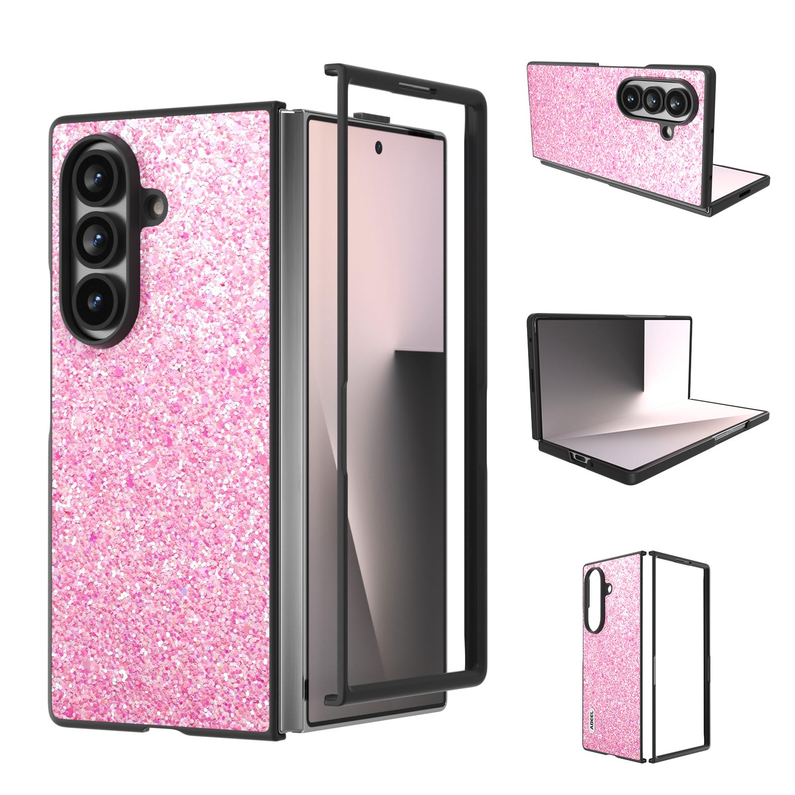 For Galaxy Z Fold8 Ultra 5G Black Frame Colorful Glitter Phone Case(Purple Pink) - Shopkiz.com