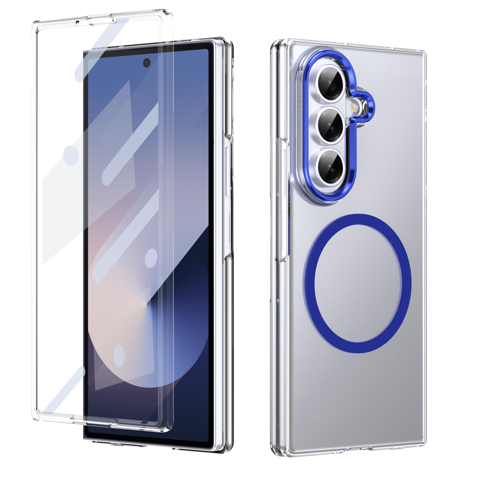 For Galaxy Z Fold8 Ultra 5G lce Folding Series MagSafe Integrated Clear PC Phone Case(Royal Blue) - Shopkiz.com