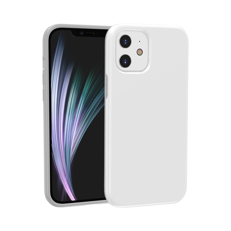 For iPhone 12 / 12 Pro Shockproof Terminator Style Solid Color Protective Case(White) - Shopkiz.com