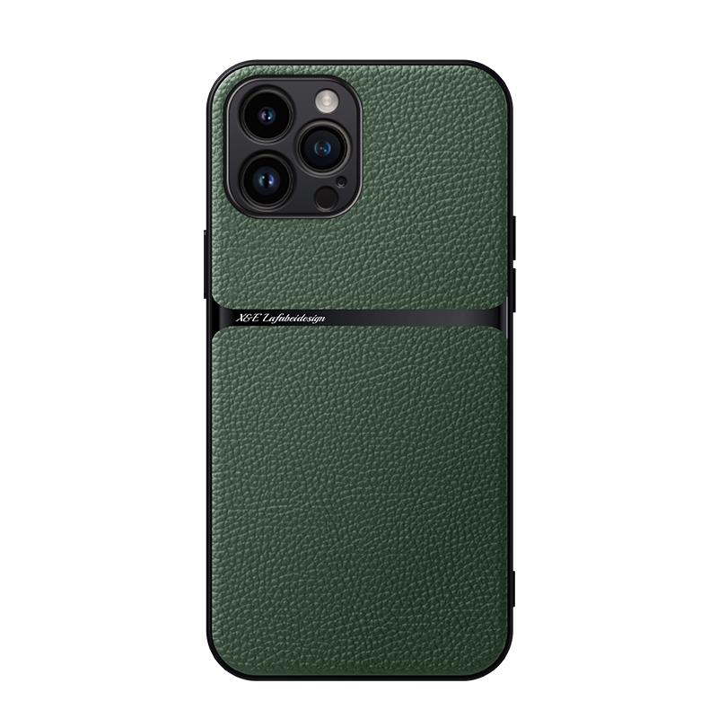 For iPhone 12 Pro Max Litchi Leather Magnetic Full Coverage Shockproof Phone Case(Green) - Shopkiz.com